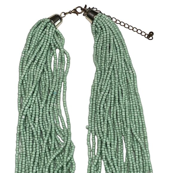 Boho Statement Strand Necklace Multi Strand Beaded  Turquoise Colored Jewelry u - Picture 2 of 5